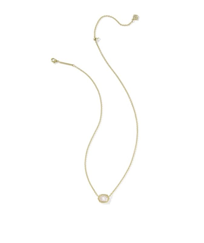 The Daphne Frame Pendant Necklace in Gold  Ivory Mother of Pearl
