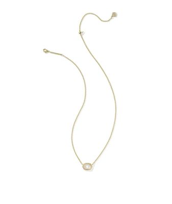 The Daphne Frame Pendant Necklace in Gold  Ivory Mother of Pearl