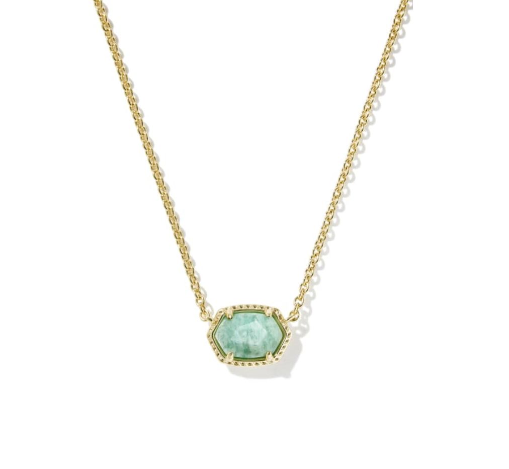 The Daphne Frame Pendant Necklace in Gold Teal Amazonite
