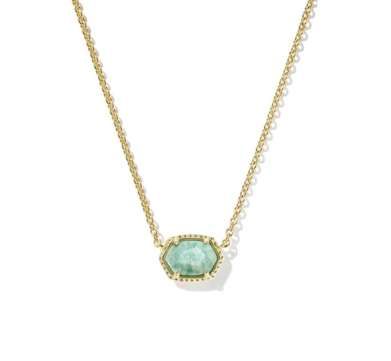 The Daphne Frame Pendant Necklace in Gold Teal Amazonite