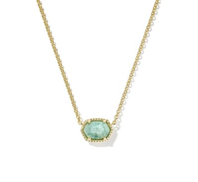 The Daphne Frame Pendant Necklace in Gold Teal Amazonite