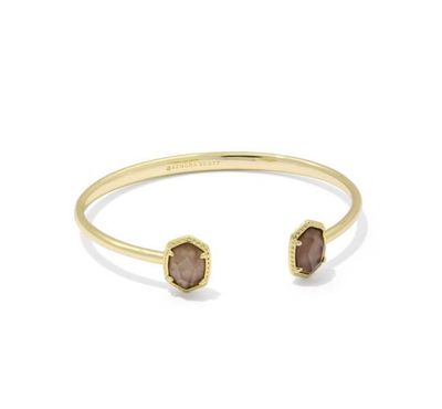 The Daphne Frame Cuff Bracelet in Gold Taupe Mother of Pearl