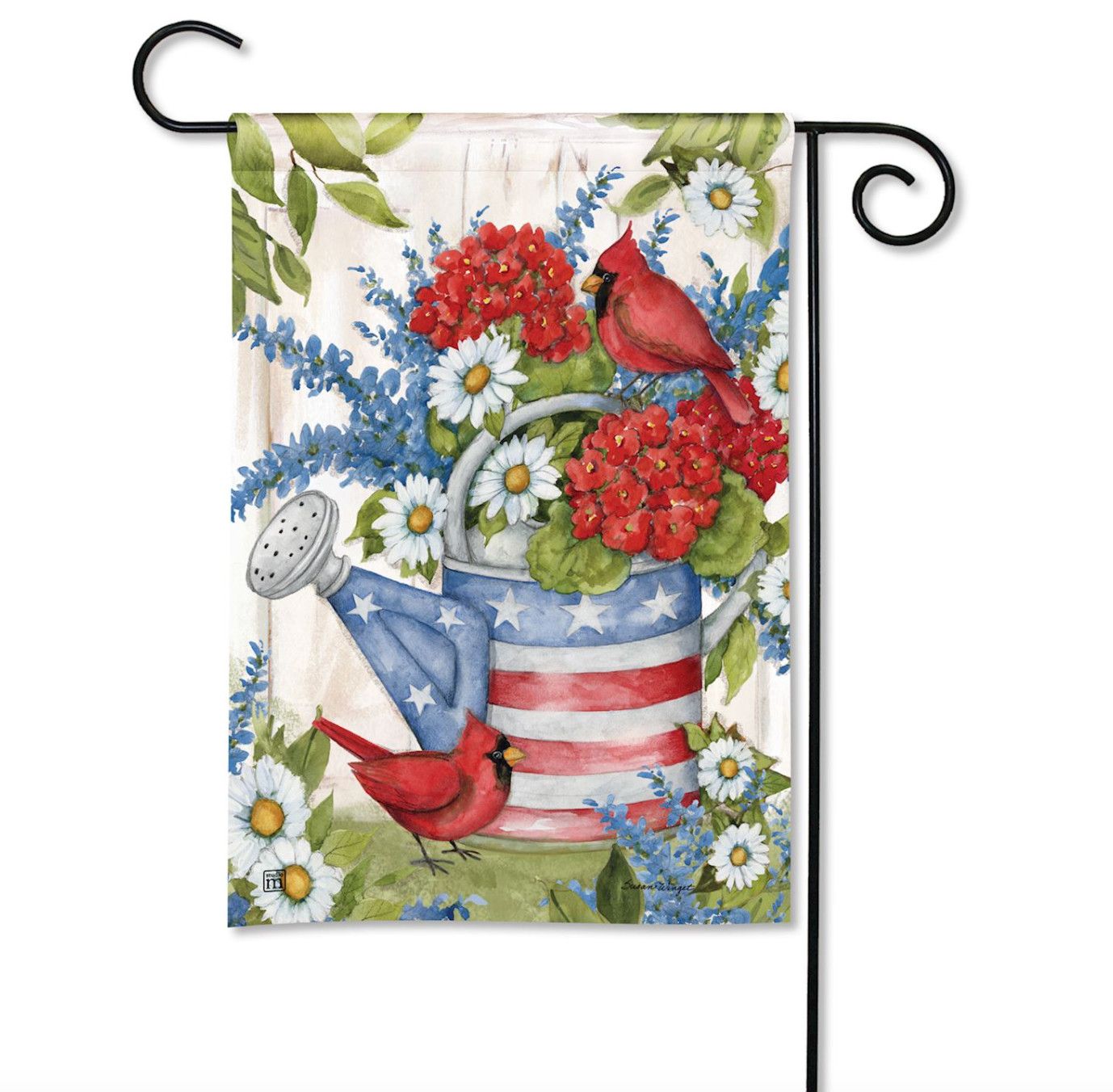 Stars and Stripes Watering Can Garden Flag