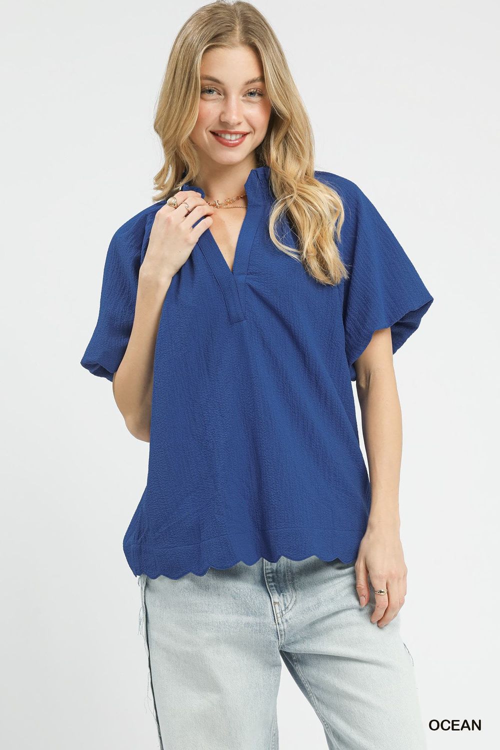 The Rosie Scalloped Top, Size: S