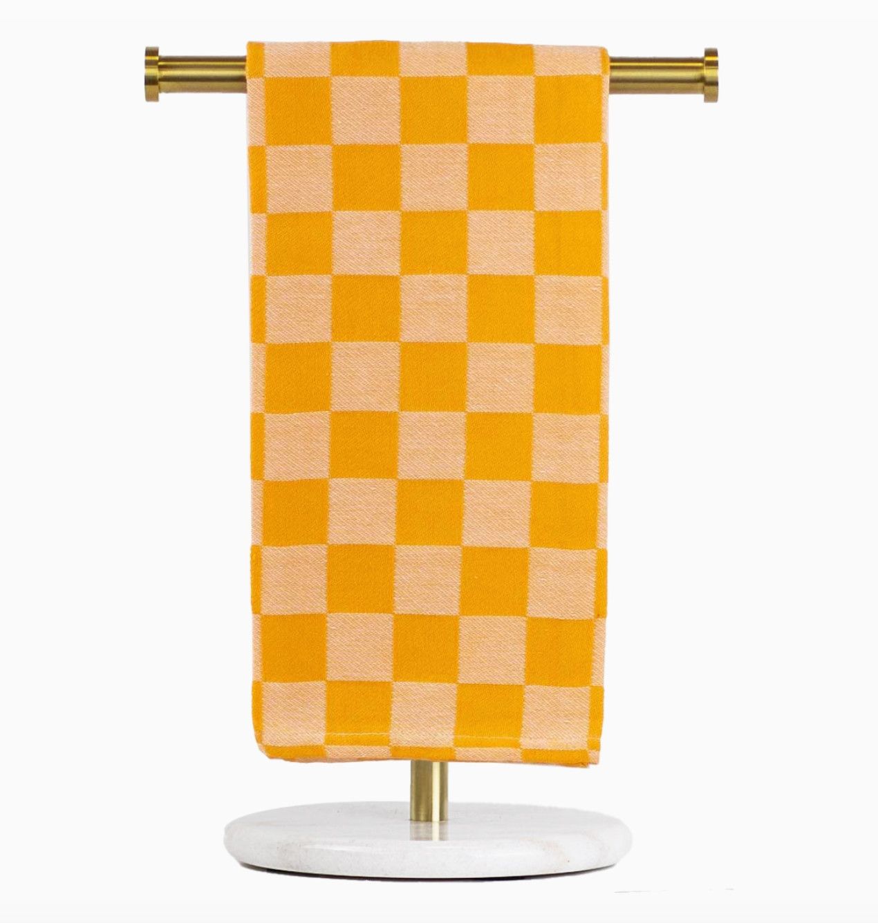 Orange Checkerboard Hand Towel