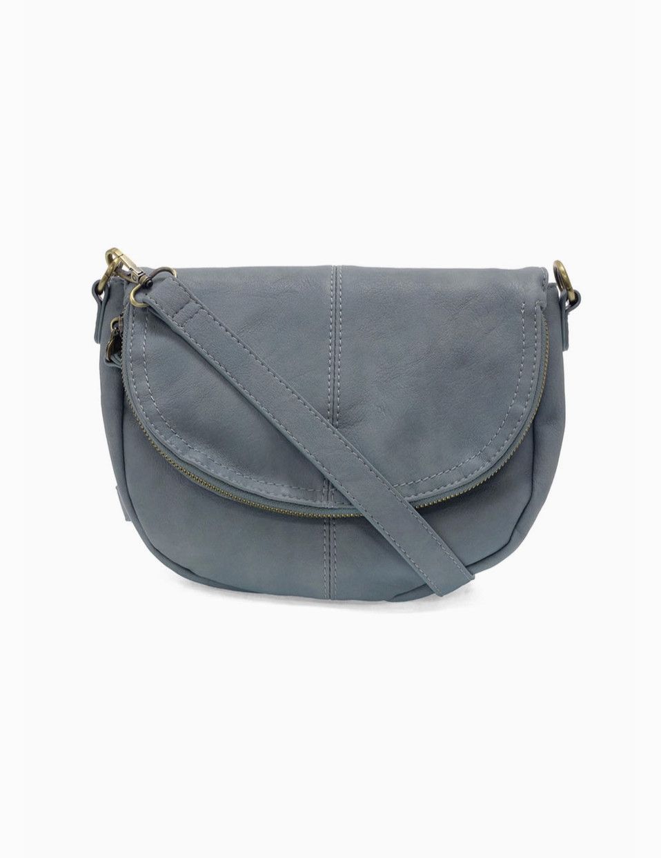 Helene Small Saddle Crossbody, Color: Light Denim