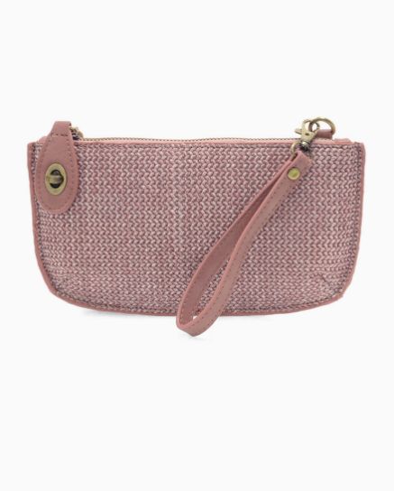 Straw Mini Crossbody Wristlet Clutch