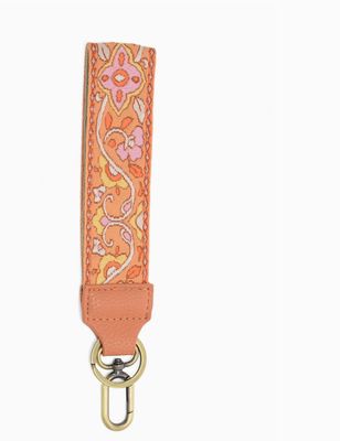 Easy Find Wristlet Keychain | Multi Pink Fringe