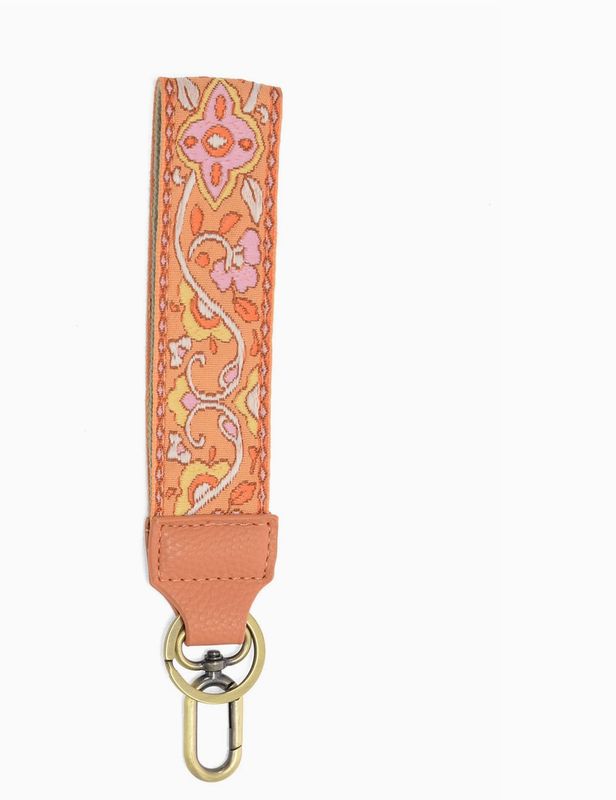 Easy Find Wristlet Keychain | Multi Pink Fringe