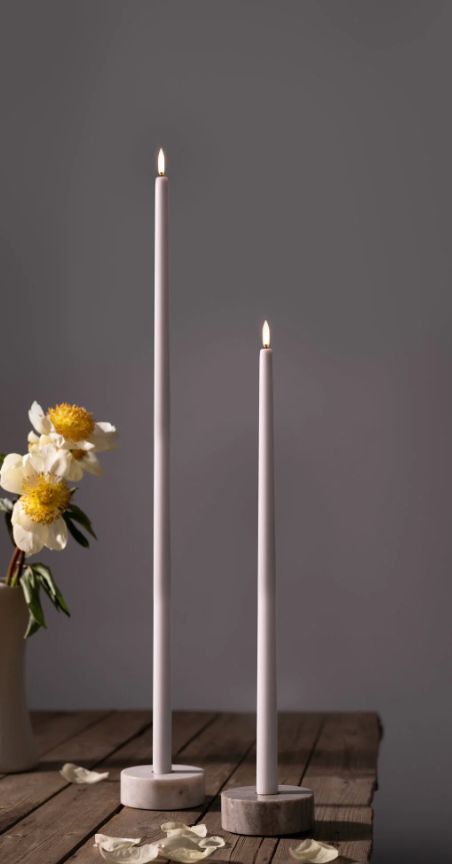Nordic LED White Smooth Tall Taper Candle