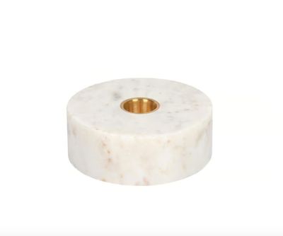 Marble Base Candleholder | White