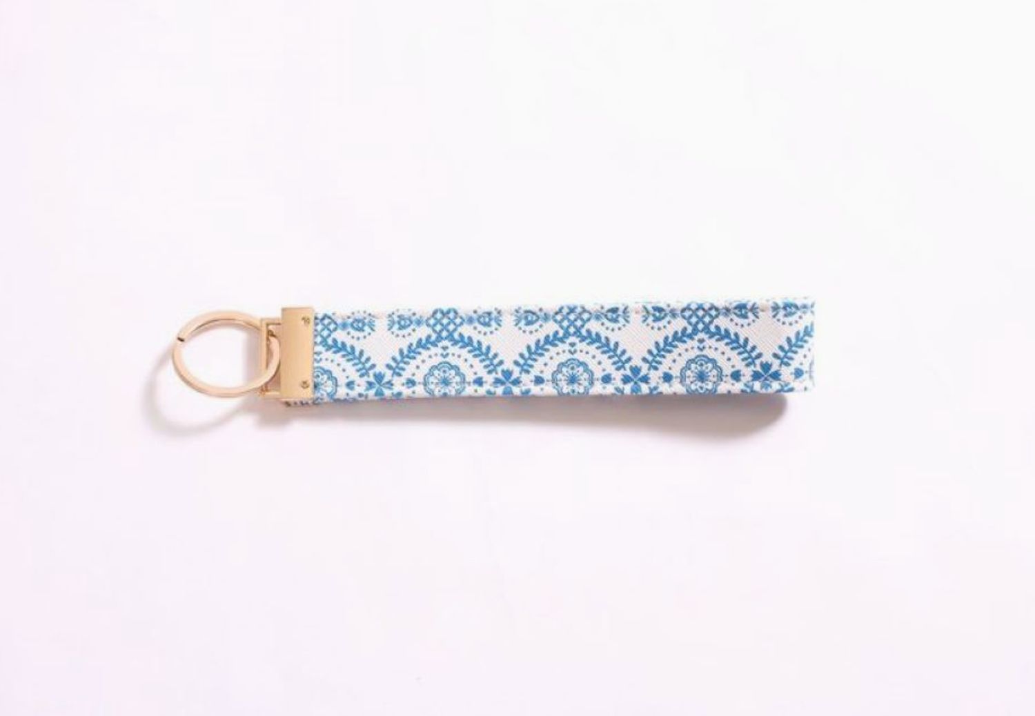 Keychain Loop | Blue Geo Floral