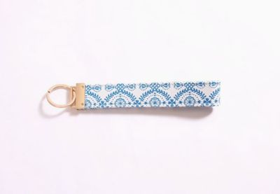 Keychain Loop | Blue Geo Floral