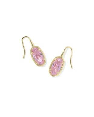 The Lee Lux Drop Earring in Gold Light Pink