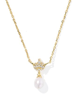 The Disney Princess Crown Pendant in Gold White