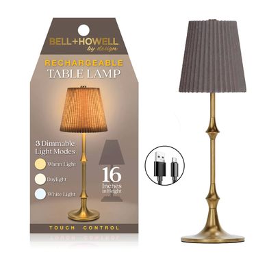 Taupe 16" Rechargeable Touch Control Lamp