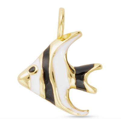 Amanda Blu® Gold Charm | Black/White Angel Fish