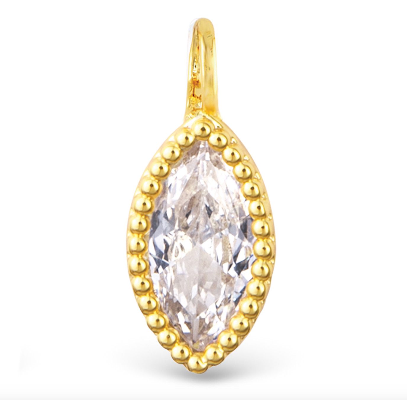 Amanda Blu® Gold Charm | CZ Clear Marquise