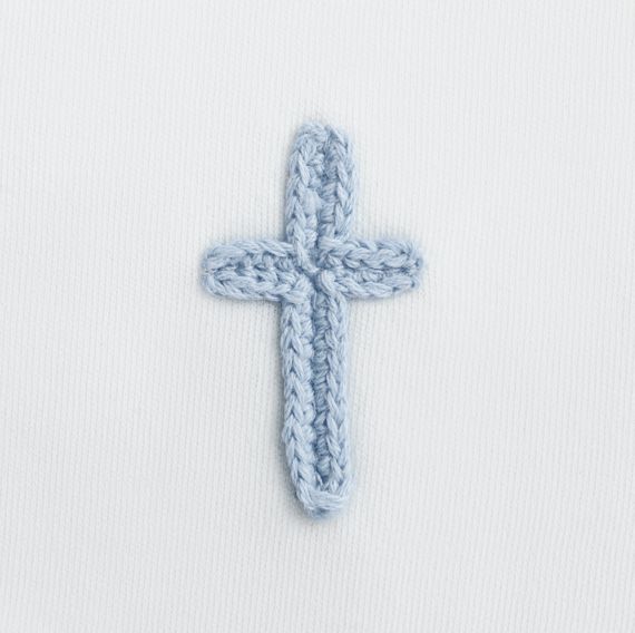 Crochet Cross Bib | Blue