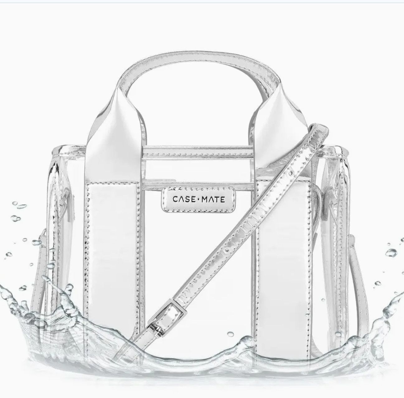 Case-Mate Clear Stadium Bag | Silver Chrome