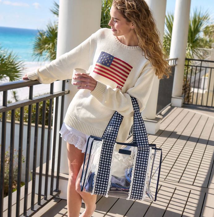 Case-Mate Jelly Tote + Phone Pouch | Navy Gingham