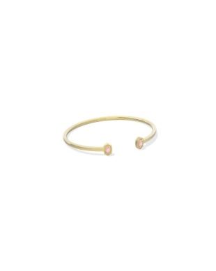 Mini Elton Cuff Bfracelet in Gold Light Pink Opal