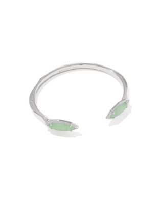 The Ophelia Cuff Bracelet in Silver Mint Iridescent Abalone