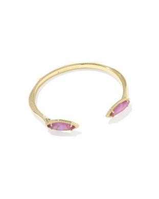 The Ophelia Cuff Bracelet in Gold Light Mauve Illusion