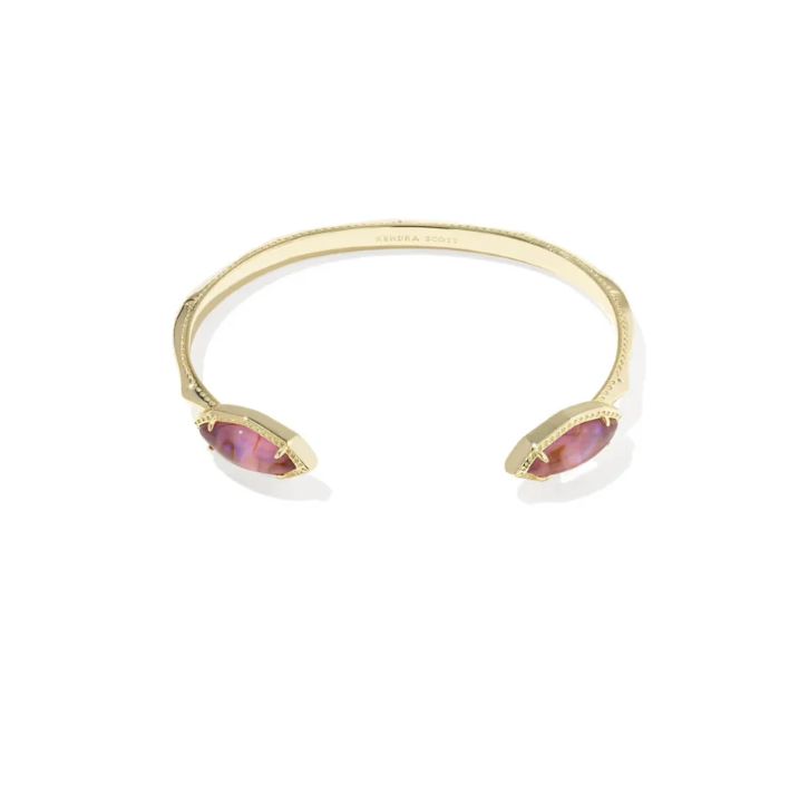 The Ophelia Cuff Bracelet in Gold Light Mauve Illusion