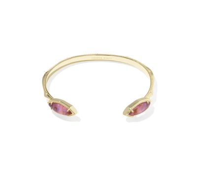 The Ophelia Cuff Bracelet in Gold Light Mauve Illusion