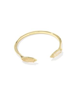 The Ophelia Cuff Bracelet in Gold Iridescent Abalone