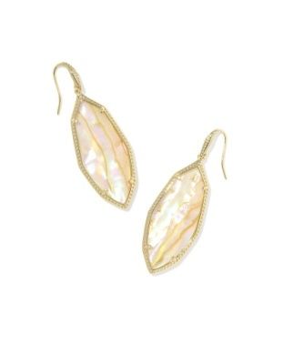 The Ophelia Drop Earrings in Gold Iri Abalone