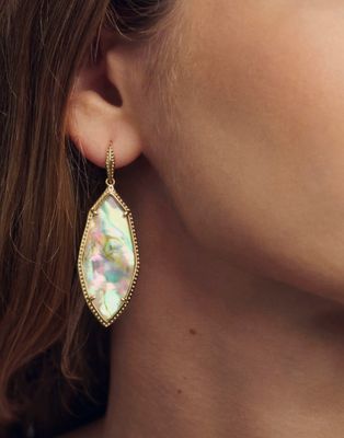 The Ophelia Drop Earrings in Gold Iri Abalone