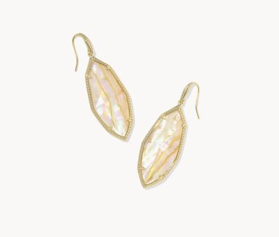 The Ophelia Drop Earrings in Gold Iri Abalone