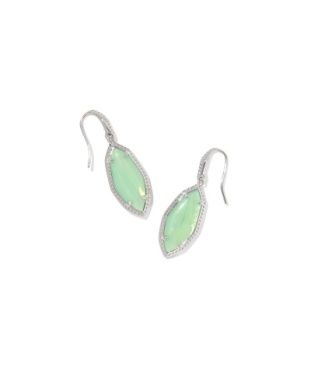 The Ophelia Small Drop Earring in Silver Mint Iridescent