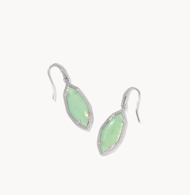 The Ophelia Small Drop Earring in Silver Mint Iridescent