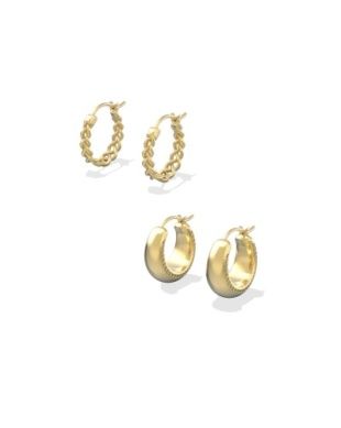 The Gabriella Set of Huggies in Gold