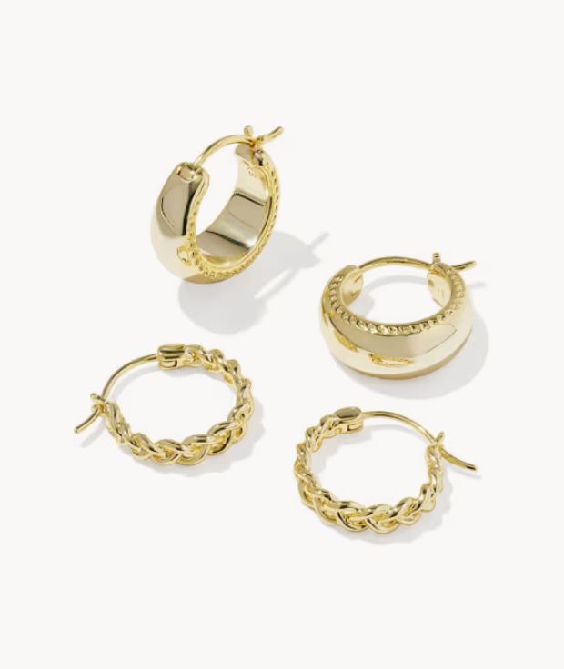 The Gabriella Set of Huggies in Gold