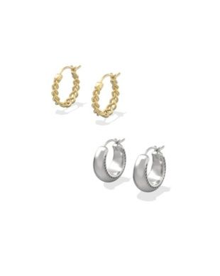 The Gabriella Set Huggie Earrings Mixed Metal