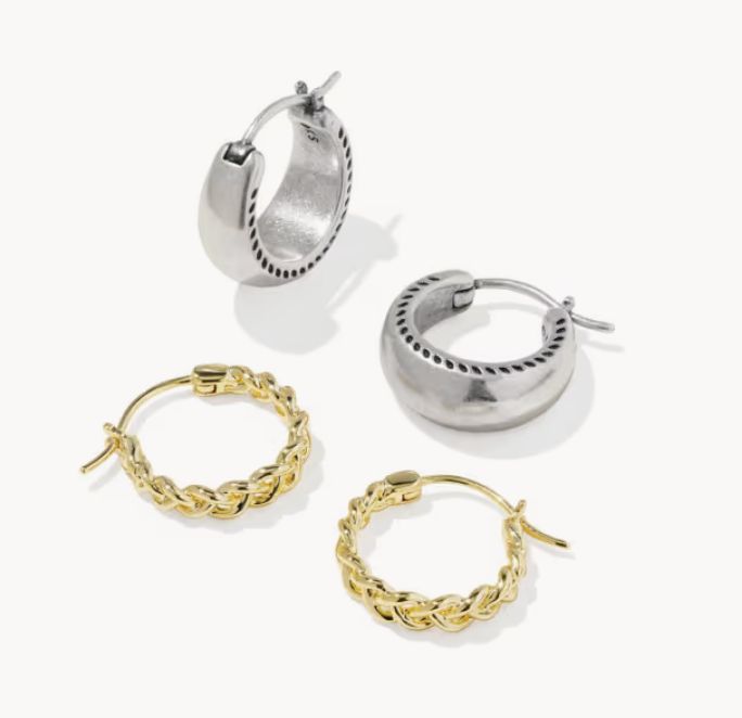 The Gabriella Set Huggie Earrings Mixed Metal