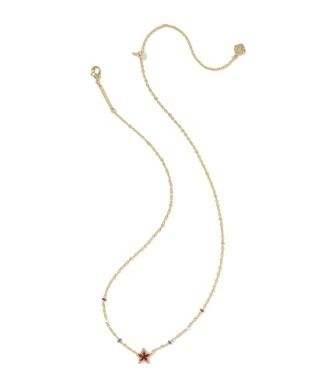 Mini Cassidy Pendant Necklace in Gold Red Illusion