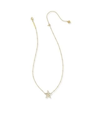The Parker Starfish Pendant Necklace in Gold Natural Mother of Pearl