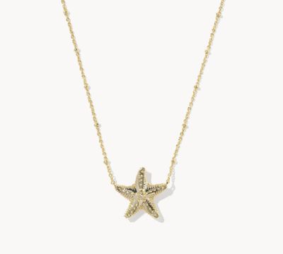 The Parker Starfish Pendant Necklace in Gold Natural Mother of Pearl