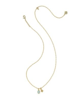 Mini Elisa Dira Necklace in Gold Blue Opal