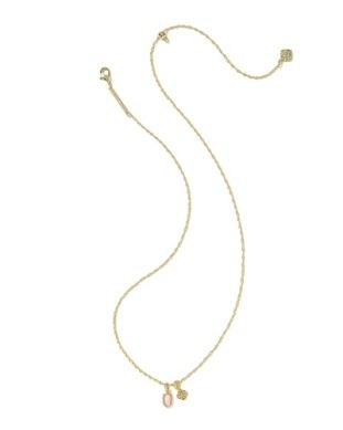 Mini Elisa Dira Necklace in Gold Light Pink Opal