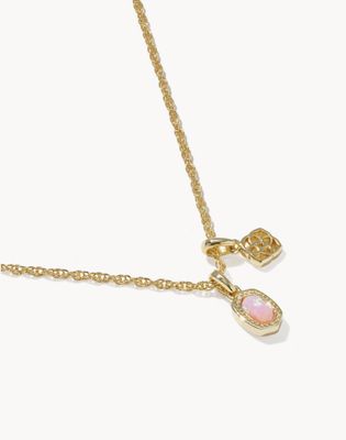 Mini Elisa Dira Necklace in Gold Light Pink Opal