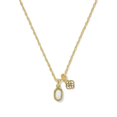 Mini Elisa Dira Necklace in Gold White Opal