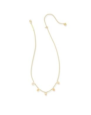 Mini Elisa Strand Necklace in Gold Pink Mix