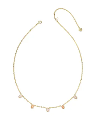Mini Elisa Strand Necklace in Gold Pink Mix