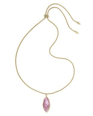 The Ophelia Large Long Pendant in Mauve Illusion